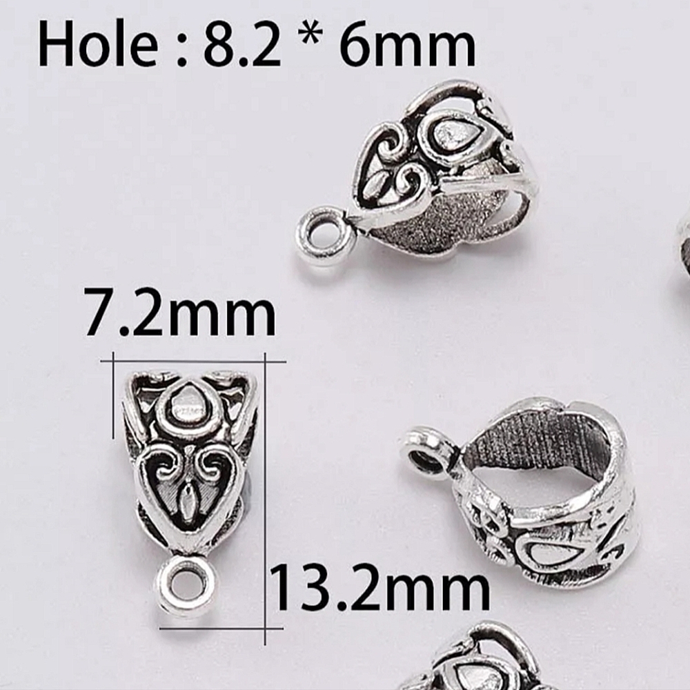 5pcs. Stainless Steel Pendant Antiqued Bails set DIY Jewelry Making